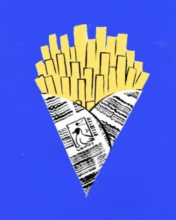 🍟
•
#mareehautemareebasse #illustration #frites #peinture