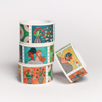 Flower - Stamps foil washi tape